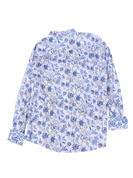 détail tissu chemise coton imprimé homme