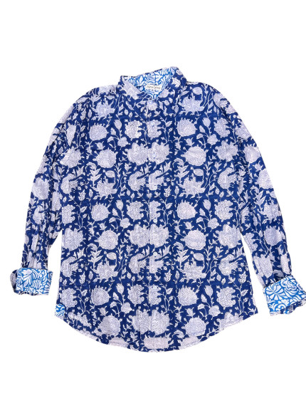 détail tissu chemise coton imprimé homme