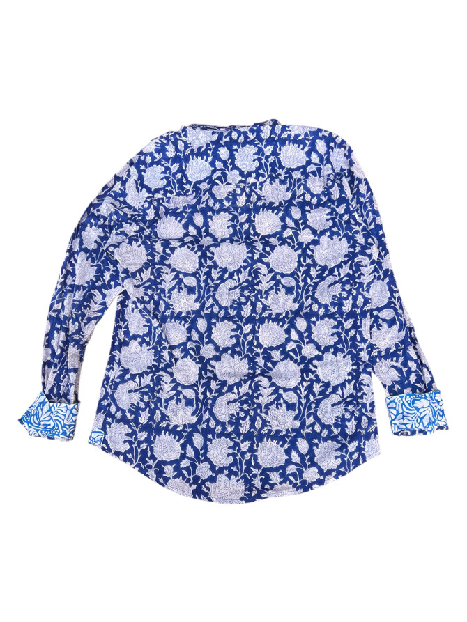 détail tissu chemise coton imprimé homme