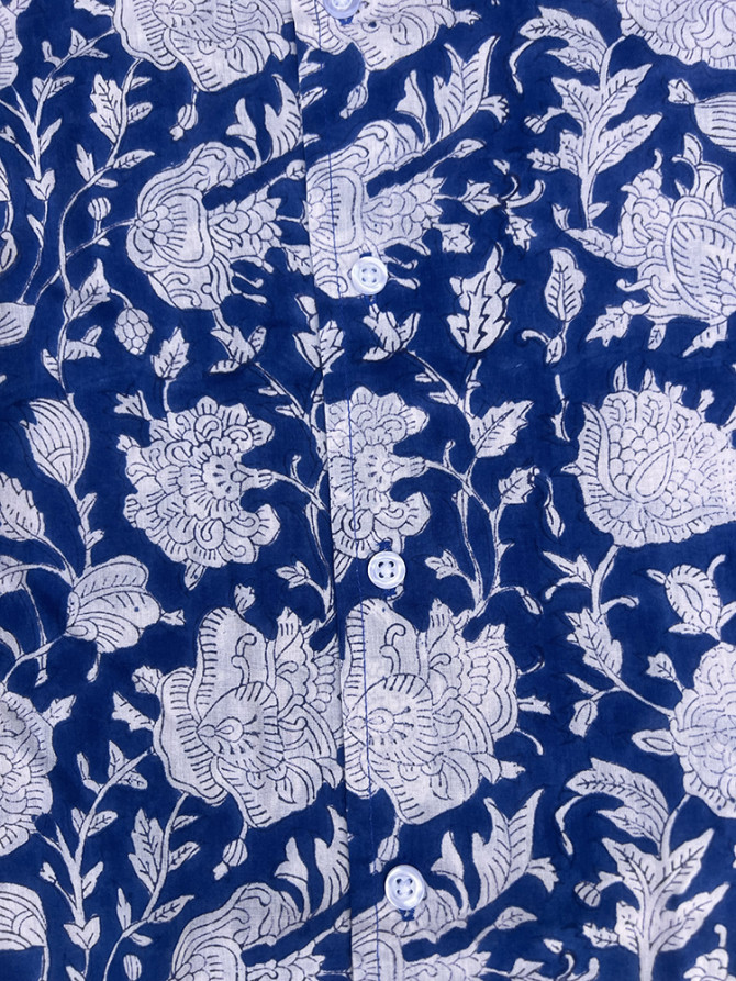 détail tissu chemise coton imprimé homme