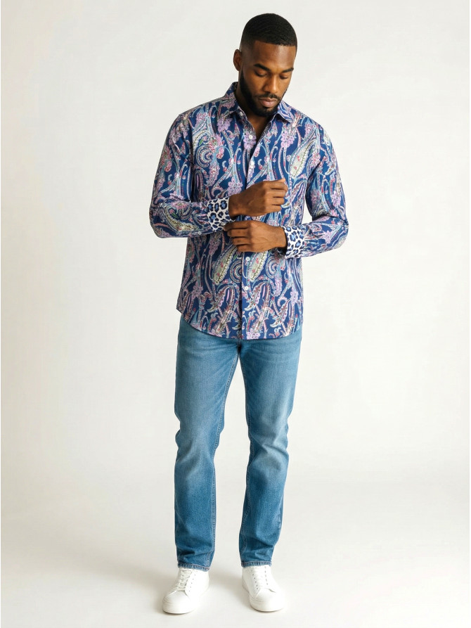 chemise homme slim fit noah coton imprimé