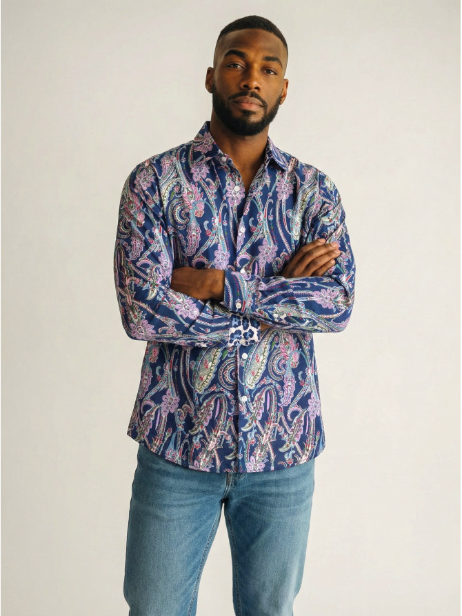 chemise homme slim fit noah coton imprimé
