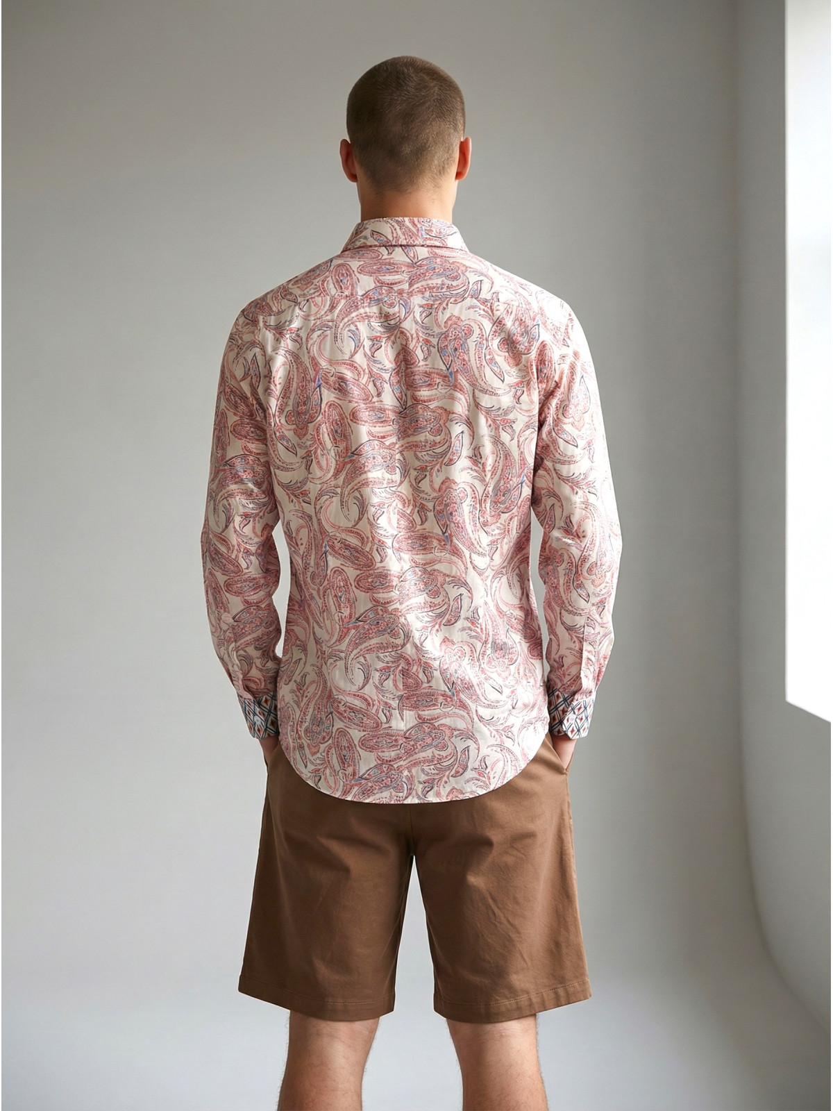 Chemise homme slim-fit NOAH Raj en batiste de coton imprimée