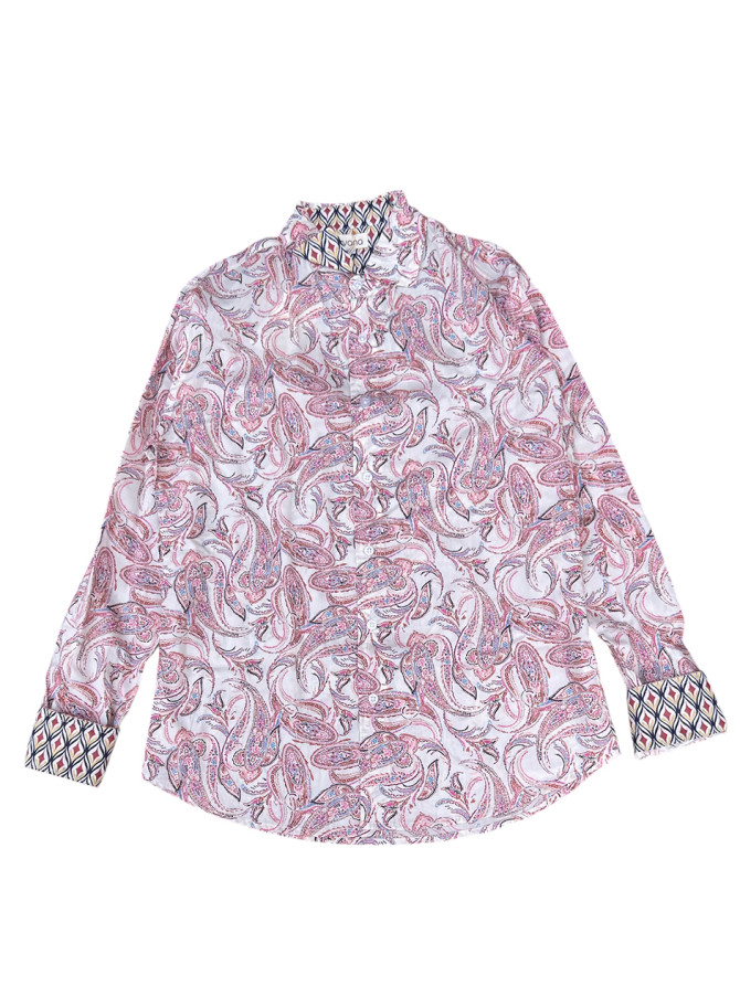 détail tissu chemise coton imprimé homme