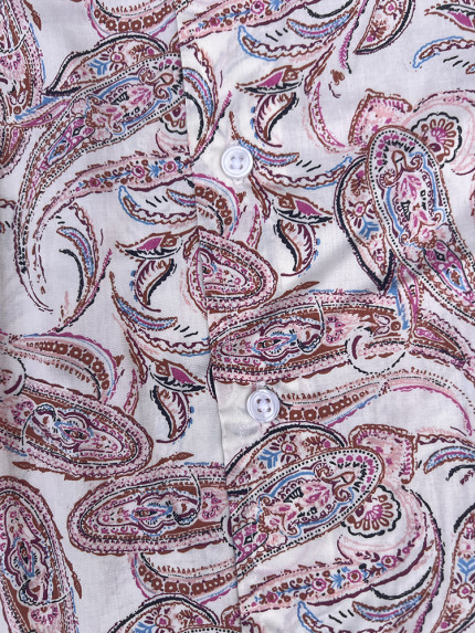 détail tissu chemise coton imprimé homme