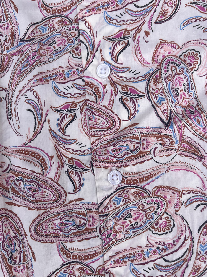 détail tissu chemise coton imprimé homme