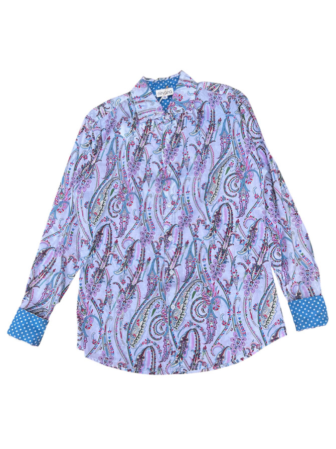 détail tissu chemise coton imprimé homme