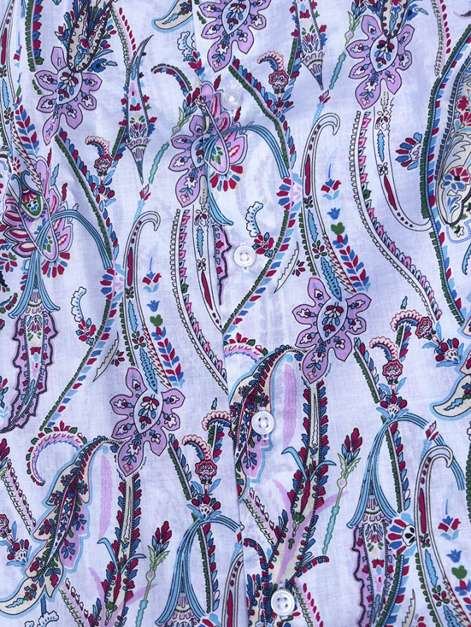 détail tissu chemise coton imprimé homme