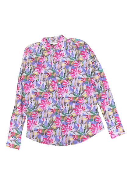 détail tissu chemise coton imprimé homme