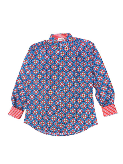 détail tissu chemise coton imprimé homme
