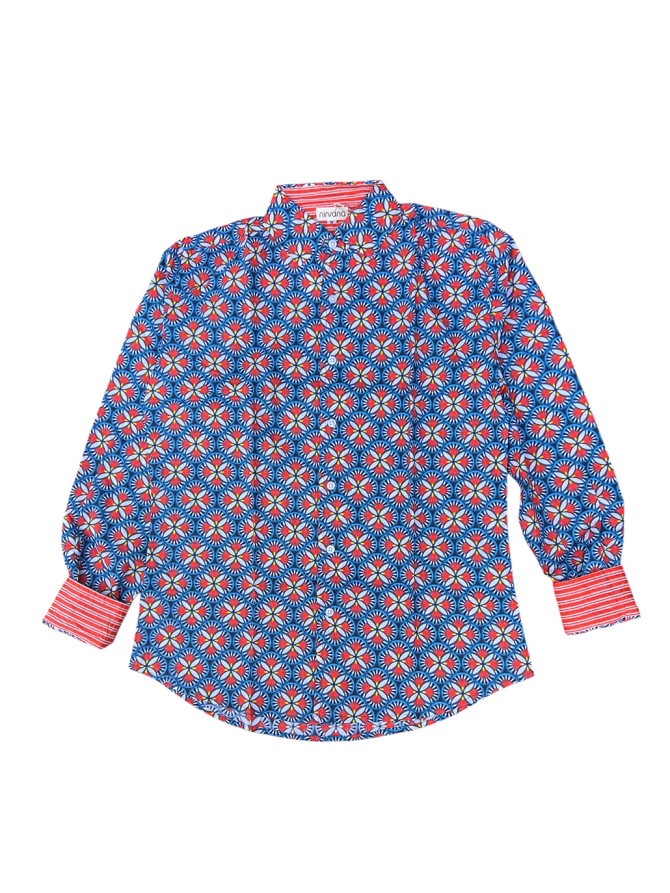 détail tissu chemise coton imprimé homme