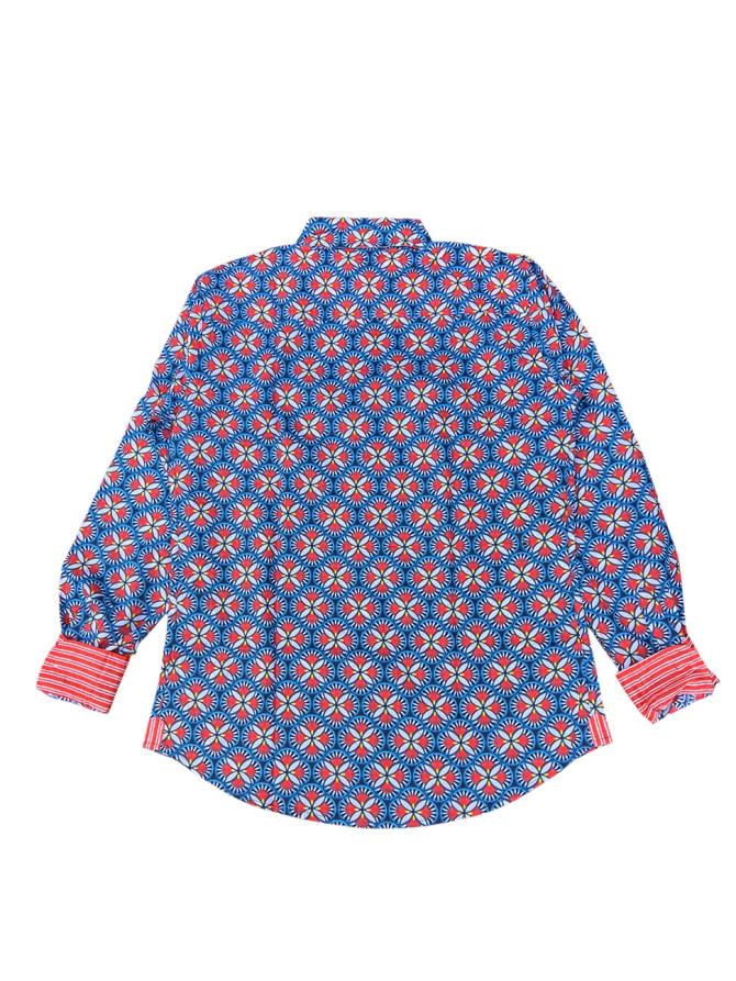 détail tissu chemise coton imprimé homme