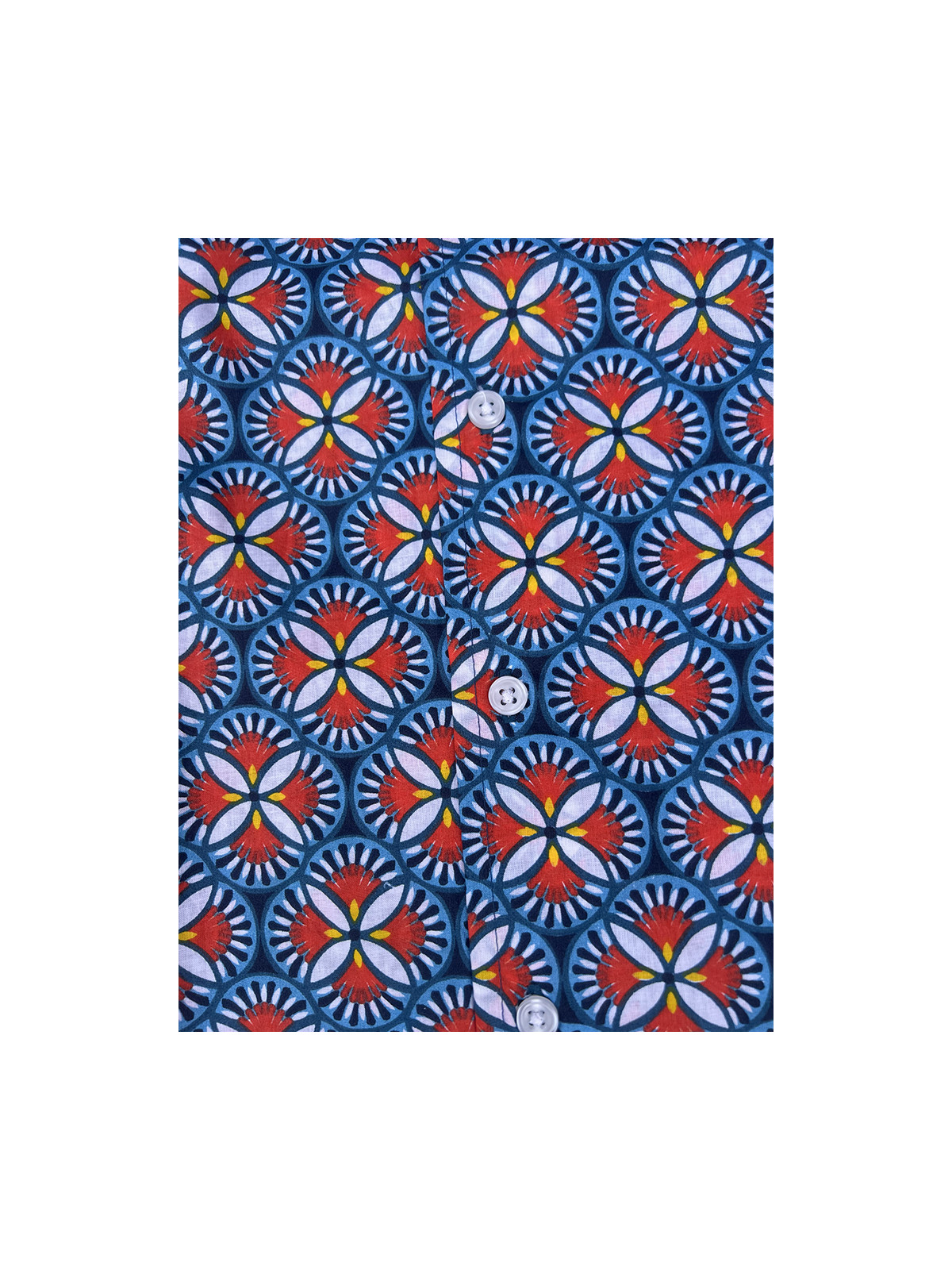 détail tissu chemise coton imprimé homme