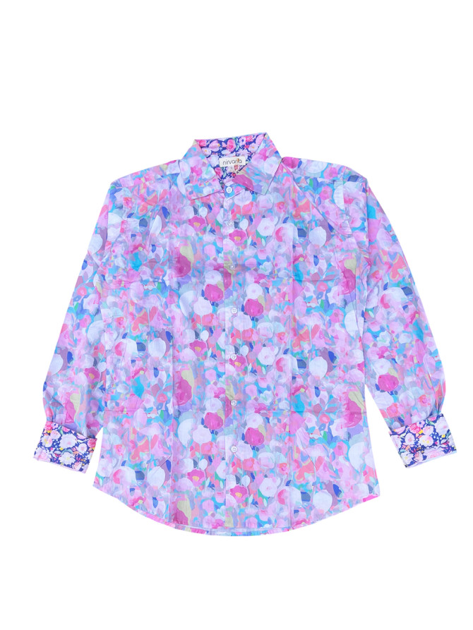 détail tissu chemise coton imprimé homme