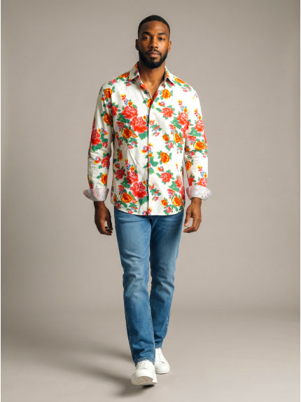 chemise homme slim fit noah coton imprimé