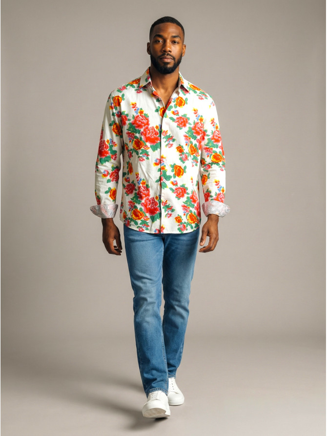 chemise homme slim fit noah coton imprimé