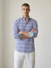 Chemise homme slim-fit NOAH Raj en batiste de coton imprimée
