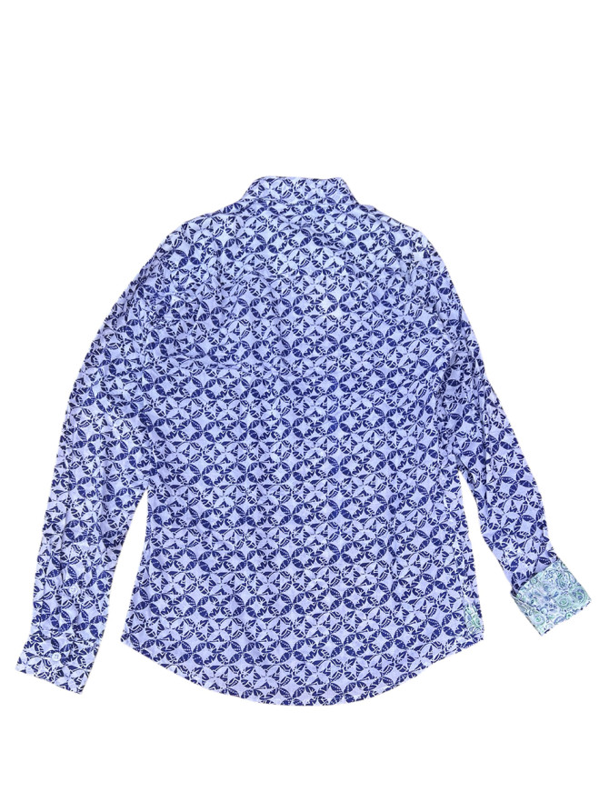 détail tissu chemise coton imprimé homme