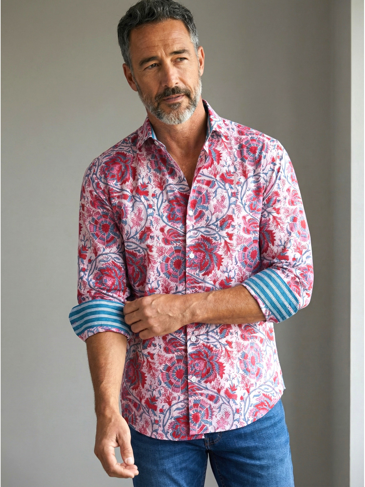 chemise homme slim fit noah coton imprimé