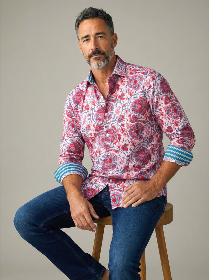 chemise homme slim fit noah coton imprimé