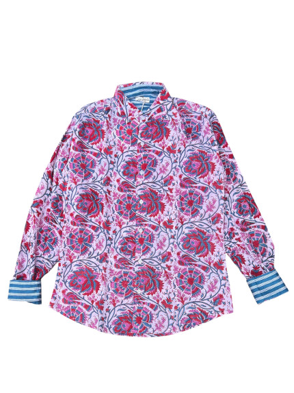 détail tissu chemise coton imprimé homme