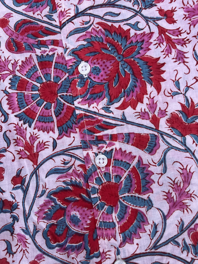 détail tissu chemise coton imprimé homme