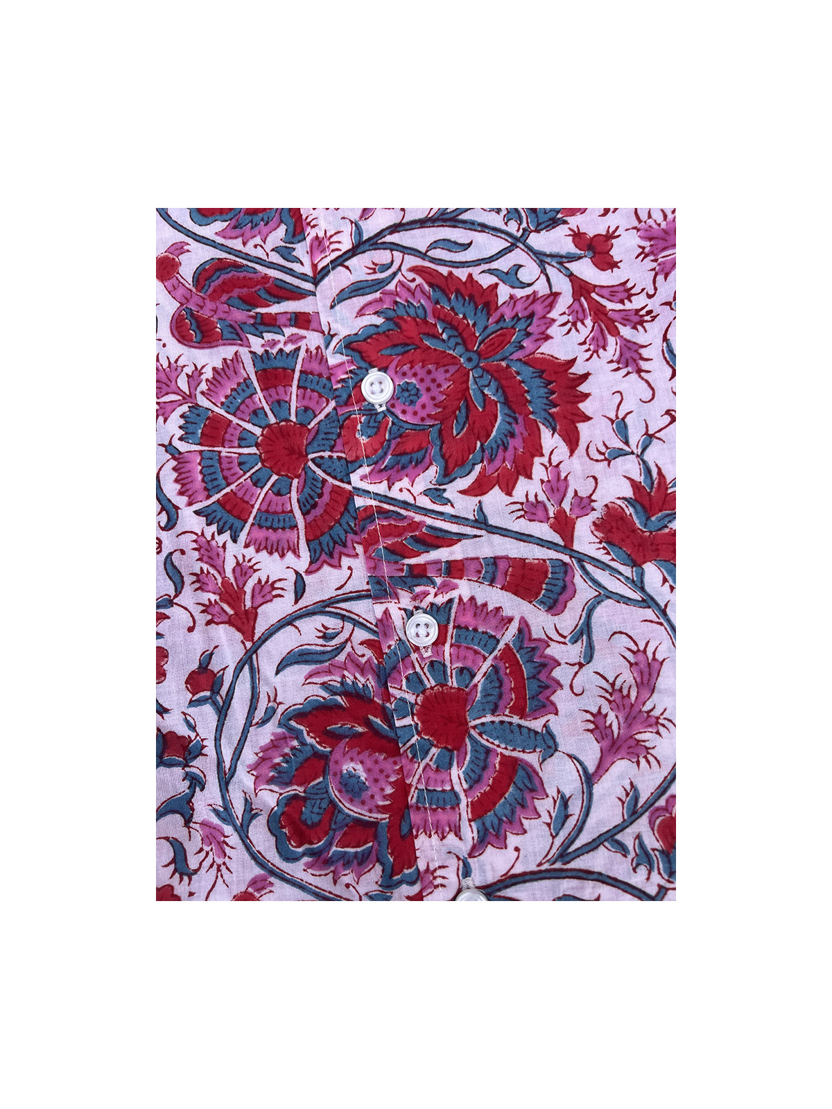 détail tissu chemise coton imprimé homme