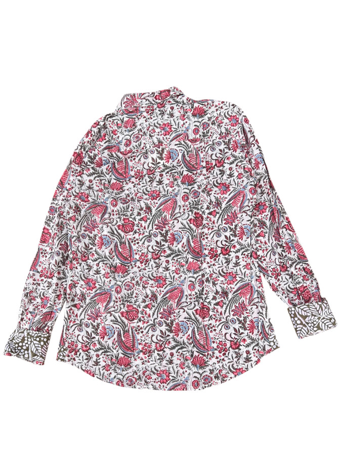 détail tissu chemise coton imprimé homme