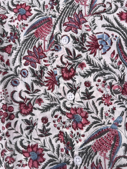 détail tissu chemise coton imprimé homme