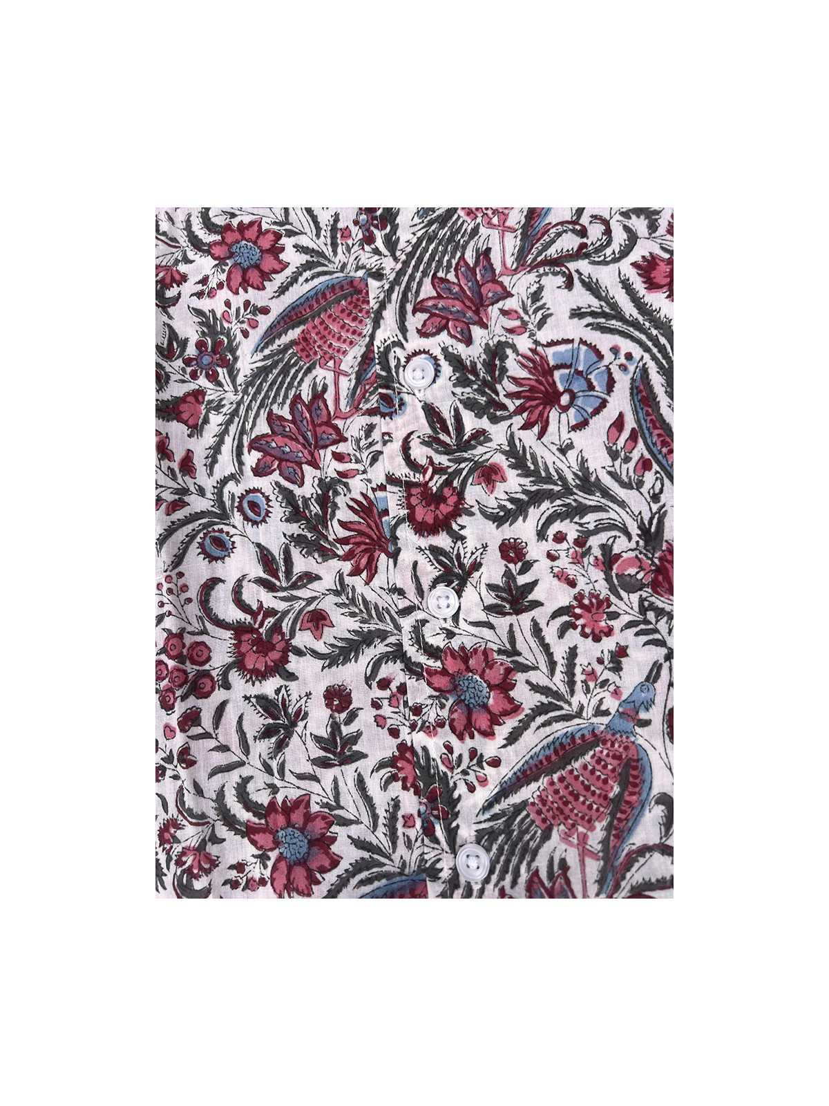 détail tissu chemise coton imprimé homme