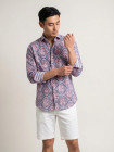 Chemise homme slim-fit NOAH Raj en batiste de coton imprimée