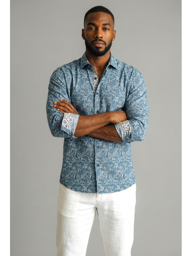 chemise homme slim fit noah coton imprimé