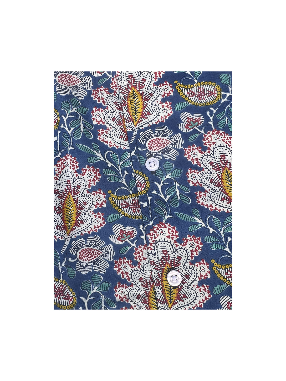 détail tissu chemise coton imprimé homme