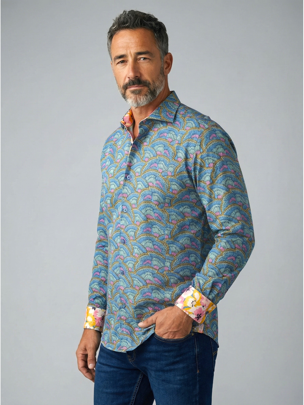 chemise homme slim fit noah coton imprimé