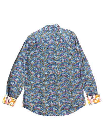 détail tissu chemise coton imprimé homme