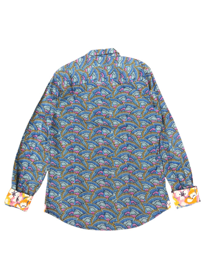 détail tissu chemise coton imprimé homme