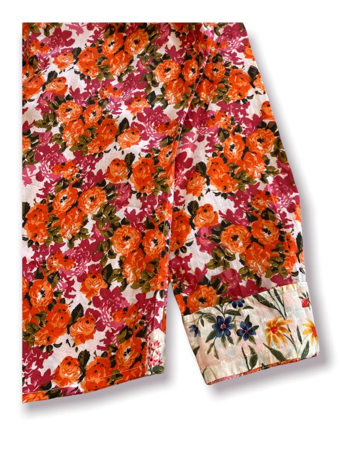 Chemise à fleurs corail Kormo