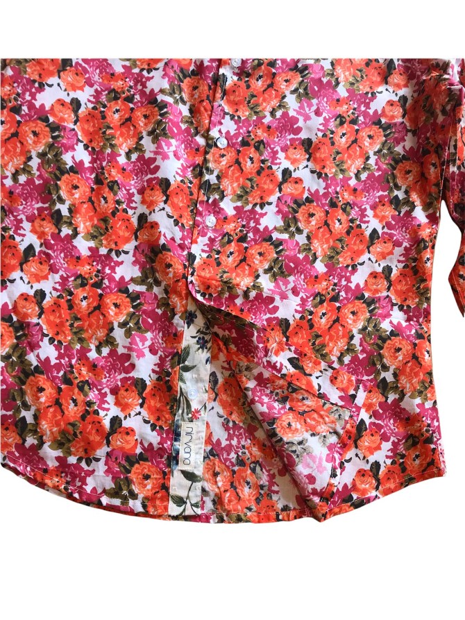 Chemise à fleurs corail Kormo