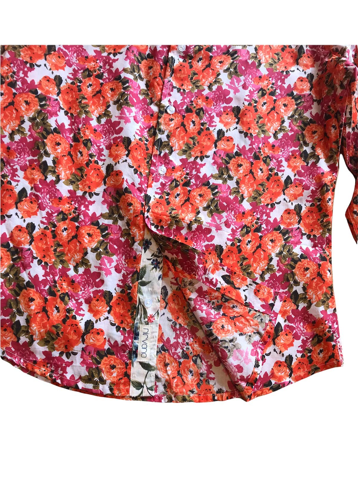 Chemise à fleurs corail Kormo