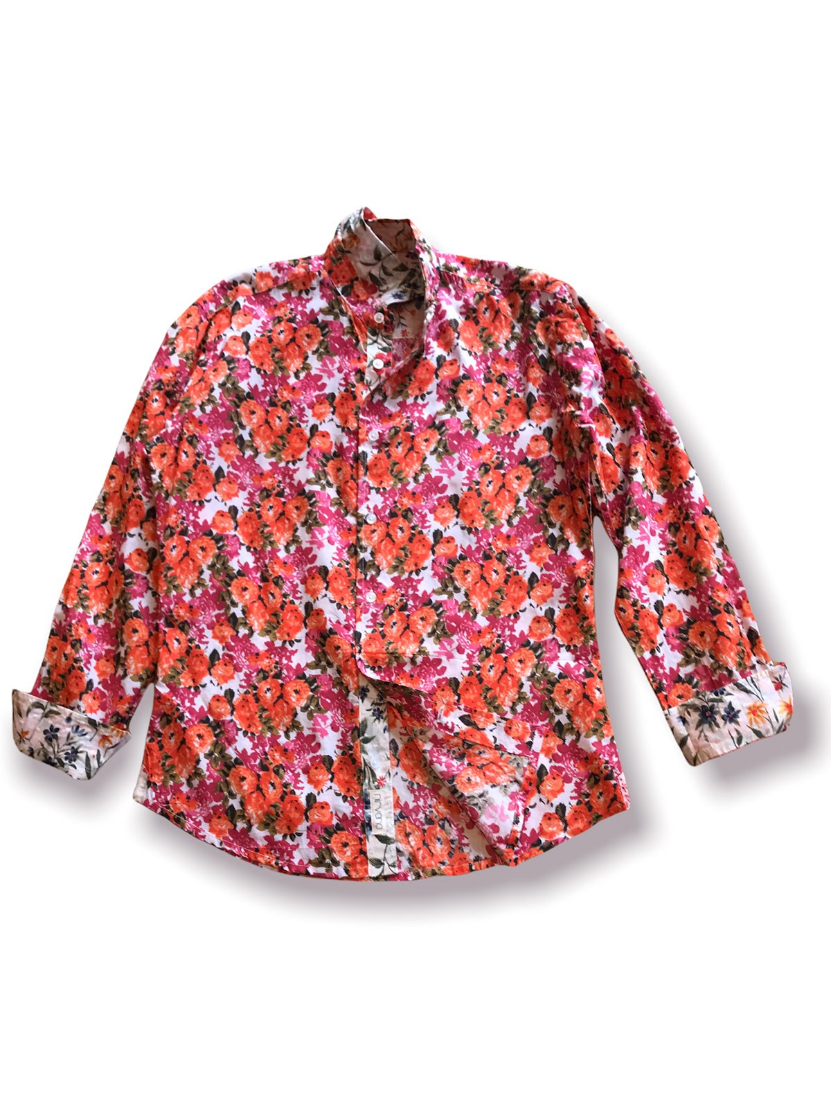 Chemise à fleurs corail Kormo
